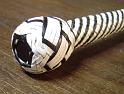 4ft Black and White 24 plait Custom Bullwhip Box Pattern knot detail C